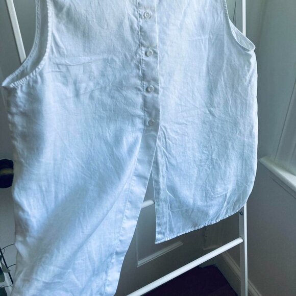 100% linen Cloth & Stone white sleeveless top - Picture 3 of 6